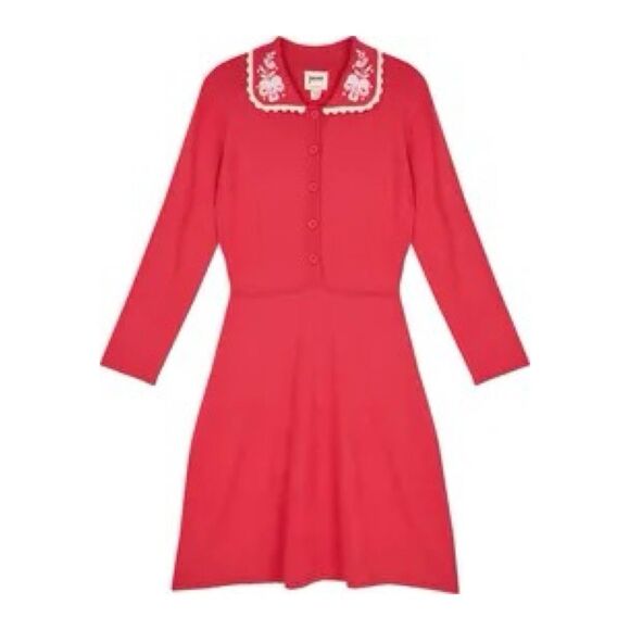Joanie Clothing size Med Benita embroidered collar knitted dress. - Picture 1 of 7